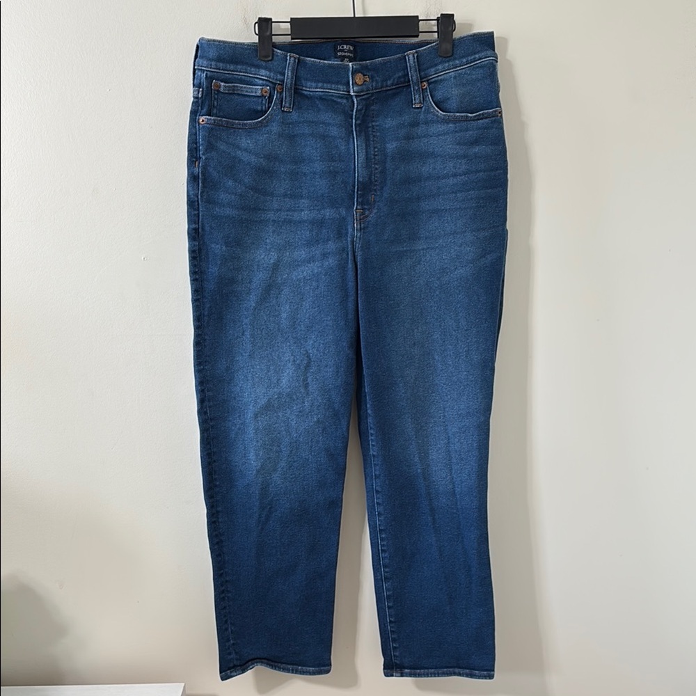 J.Crew High-rise Stovepipe Jean in Signature Stretch+ Medium Wash Size 33 - Picture 2 of 11
